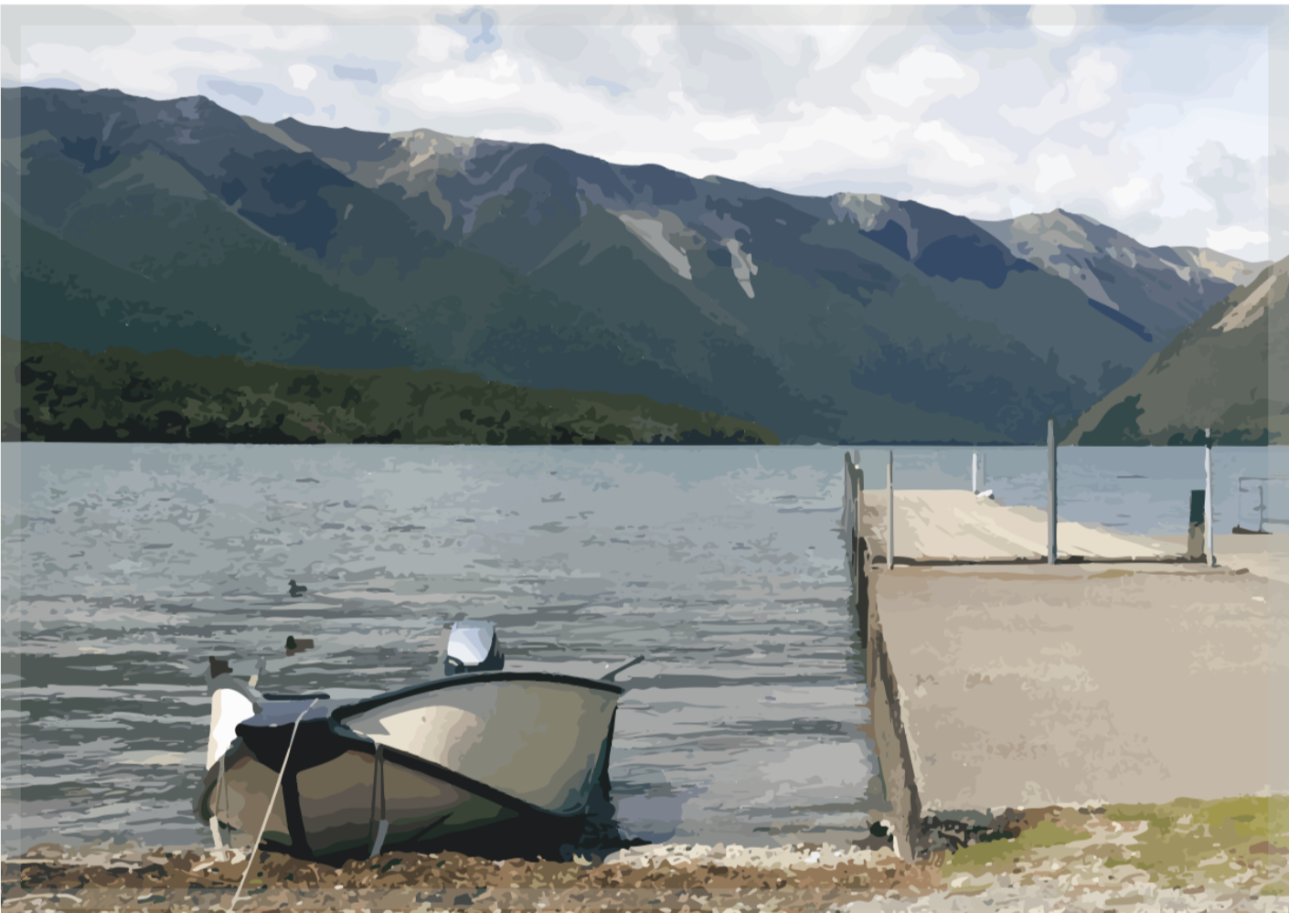 Pack of 5 Greeting Cards -  Lake Rotoiti Jetty